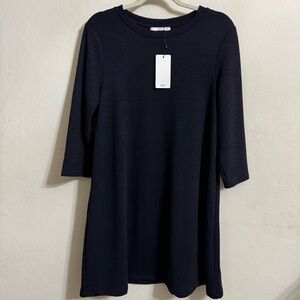 MANGO Navy midi Dress size L New with tag